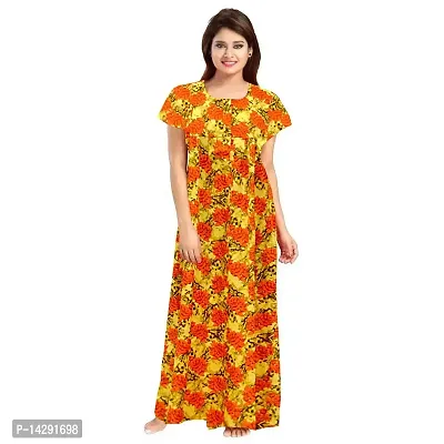 Mudrika Women?s Cotton Floral Long Nighty/Night Wear/Gown Nighty Maxi (Multi Colored ) Upto XXL Size Combo Pack of 2 Pieces (Multicolored_Free Size)-thumb4