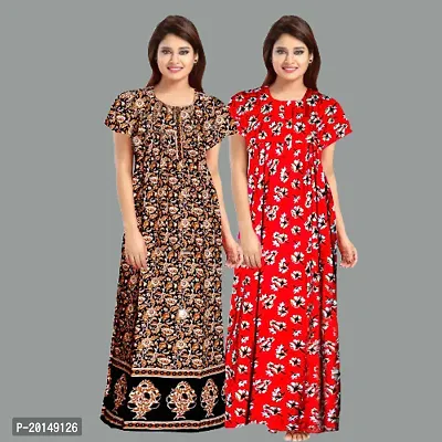 Stylish Cotton Nightdress For Women Pack Of 2-thumb0