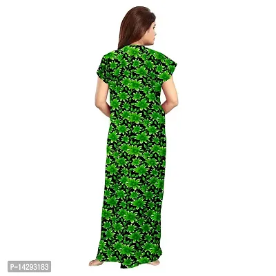 Women's Cotton Embellished Maxi Night Gown (MAX6973 XXL_Multicolor)-thumb2