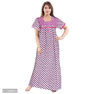 Mudrika Women's Pure Cotton Regular Jaipuri Maxi Nighty (Multicolor, Free Size)-thumb4