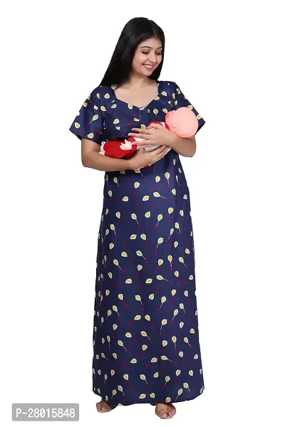 Women Printed Feeding Nighty For Maternity Wear In Amazing Colors And Best Fabric Pack Of 2-thumb2