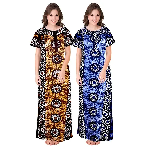 ZEEMIUM IND RST Siddhi Women Casual Day-Night Wear Printed Nighty Zee6_Combo