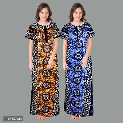 Stylish Cotton Nightdress For Women Pack Of 2-thumb0