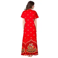 Mudrika Women's Cotton Embellished Maxi Nighty (Pack of 2) (ComboNT10346 XL_Maroon  Red)-thumb2