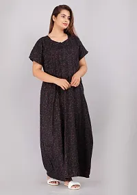 Trendy Cotton Black Short Sleeves Nightwear For Women-thumb1