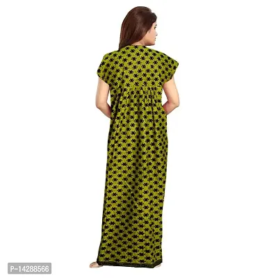 Nandini Women's Cotton Block Print Maxi Nighty (ComboNT7369 XL Orange, Green_Orange, Green_XL)-thumb3