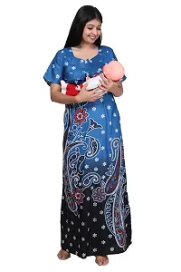 Women Printed Feeding Nighty For Maternity Wear In Amazing Colors And Best Fabric Pack Of 2-thumb1