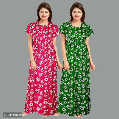 Stylish Cotton Nightdress For Women Pack Of 2-thumb0