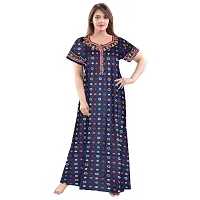 Nandini Women's Pure Cotton Floral Printed Maternity Wear Nighty - Free Size -Combo Pack of 2 Pieces Multi-Colour-thumb3