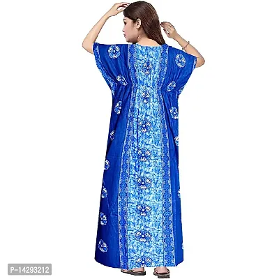 Lorina Women's Pure Cotton Printed Regular Wear Kaftan Maxi Nighties-thumb3