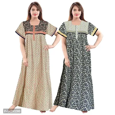 Nandini Ladies Nighty and Nightdresses (Combo Pack of 2 Pcs)