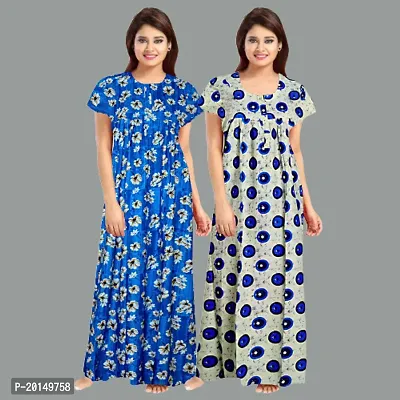 Stylish Cotton Nightdress For Women Pack Of 2-thumb0