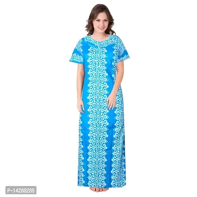 JVSP 100% Cotton Nighty for Women || Full Length Printed Nighty/Maxi/Night Gown/Night Dress/Nightwear Inner  Sleepwear for Women's (Combo Pack of 2)-thumb4