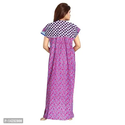 Nandini Women's Cotton Block Print Maxi Nightdress (ComboNT7117 L Multicolor_Multicolor_L)-thumb3