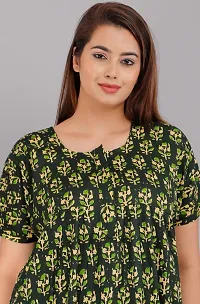 Trendy Cotton Green Short Sleeves Nightwear For Women-thumb2