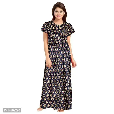 JVSP Women's 100% Cotton Printed Regular Maxi Maternity Wear Sleepwear Nightdresses ( Pack of 2 PCs.)-thumb2