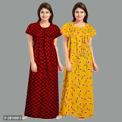 Stylish Cotton Nightdress For Women Pack Of 2