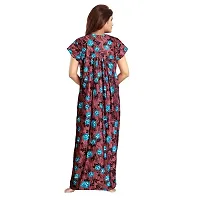 Nandini Women's Cotton Maxi Nighty Full Length 55 inch Maxi Dress with Front Zip Regular Sleepwear Night Gown (Multicolor,Free Size)-thumb4