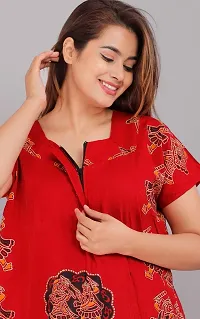 Trendy Cotton Red Short Sleeves Nightwear For Women-thumb1