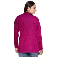Lorina Women's Woollen Warm Full Sleeves V-Neck for Winters Sweater - Free Size Pink-thumb1