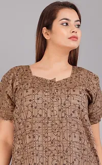 Trendy Cotton Beige Short Sleeves Nightwear For Women-thumb2