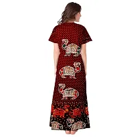 Mudrika Women's Attractive Cotton Printed Full Length Maxi Sleepwear Maternity Wear Kaftan Maxi Nightdress (Pack of 2)-thumb3