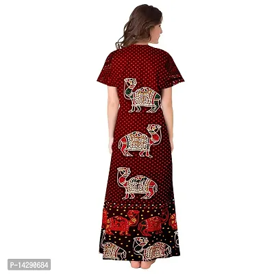 Mudrika Women's Attractive Cotton Printed Full Length Maxi Sleepwear Maternity Wear Kaftan Maxi Nightdress (Pack of 2)-thumb4