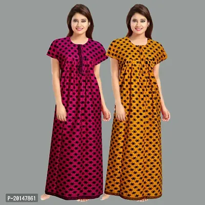 Stylish Cotton Nightdress For Women Pack Of 2