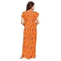 Mudrika Women's Cotton Nightwear Maternity Maxi Gown (Pack of 2 Pcs,) Orange-thumb4