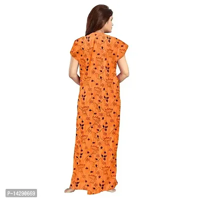 Mudrika Women's Cotton Nightwear Maternity Maxi Gown (Pack of 2 Pcs,) Orange-thumb5