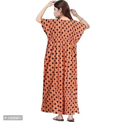 Lorina Women's Fashion Cotton Printed Full Length Maxi Night Gown Maternity Wear Kaftan Maxi Nighty (Combo Pack of 2)-thumb3