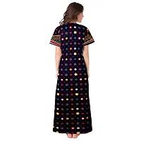 Lorina Women's Attractive Cotton Printed Maxi Sleepwear Long Nighty(Pack of 2) Blue,Red-thumb4