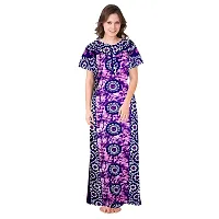 Stylish Embellished rich long Printed nightwear Combo Pack of 2-thumb3