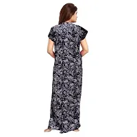 Nandini Women Wear Cotton Nighty Sleepwear Nightdress Nighty Long Maxi Free Size Nighties Combo ( Pack of 2 ) Black,White-thumb2