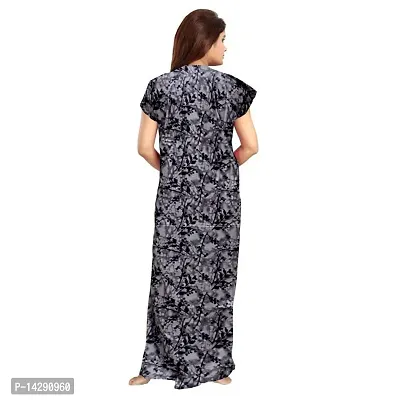 Nandini Women Wear Cotton Nighty Sleepwear Nightdress Nighty Long Maxi Free Size Nighties Combo ( Pack of 2 ) Black,White-thumb3