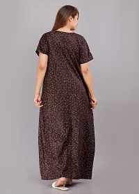 Trendy Cotton Brown Short Sleeves Nightwear For Women-thumb3