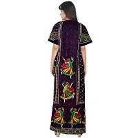 Mudrika Casual Wear Pure Cotton Maxi Nighty for Women Maroon,Pink-thumb2