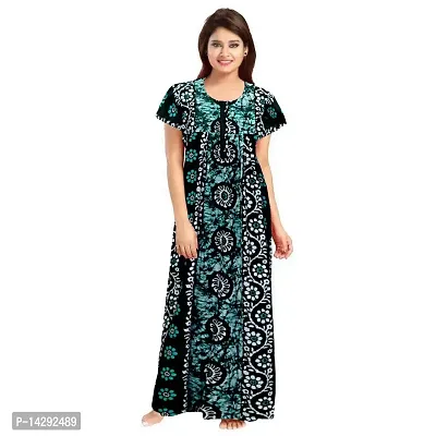 Mudrika Women's Soft Cotton Sleepwear Nighty Gown (Multicolour, Free Size) -Combo Pack of 2pcs-thumb2