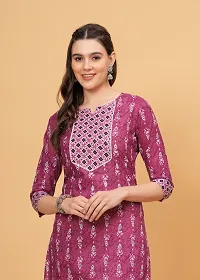 Stylish Pink Cotton Printed Kurta Bottom Set For Women-thumb2