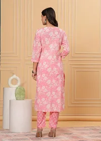 Stylish Pink Cotton Printed Kurta, Bottom and Dupatta Set For Women-thumb3