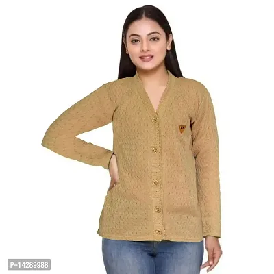 Mudrika Women's Woollen Warm Full Sleeves V-Neck for Winters Sweater - Free Size-thumb0