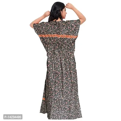 Lorina Women's Pure Cotton Printed Kaftan/Nightgown/Nighty/Maxi/Nightdress-thumb3