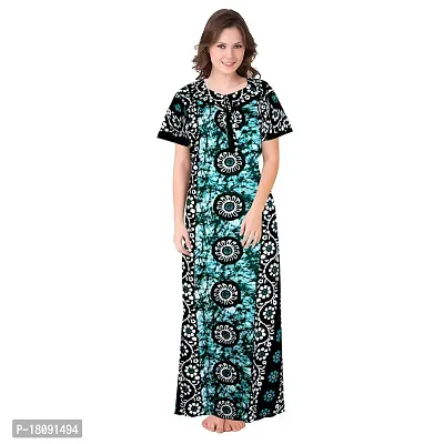 Stylish Embellished rich long Printed nightwear Combo Pack of 2-thumb2