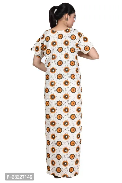 Elegant Cotton Blend Printed Maternity Feeding Nighty For Women-thumb2