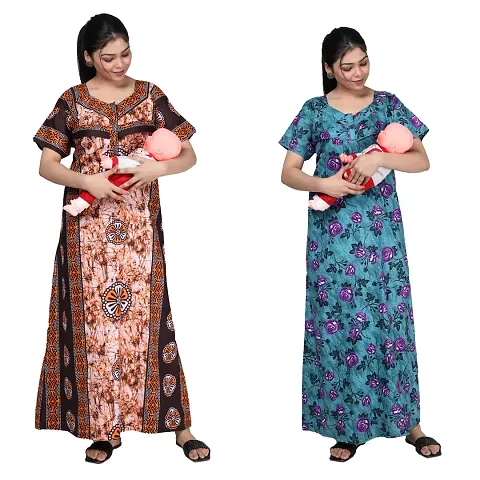 Women Feeding Nighty For Maternity Wear In Amazing Colors And Best Fabric Pack Of 2