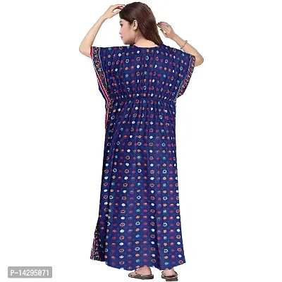 Lorina Women's Fashion Cotton Printed Full Length Maxi Night Gown Maternity Wear Kaftan Maxi Nighty (Combo Pack of 2)-thumb5