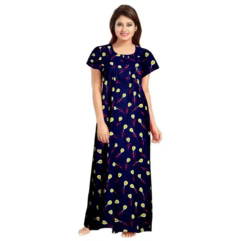 Trendy Printed Cotton Nighty for Women