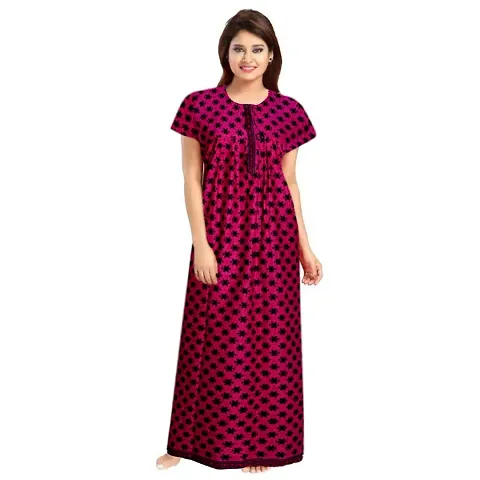 Comfy Printed Cotton Nighty for Women
