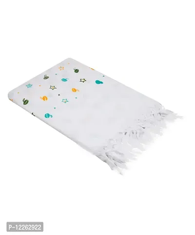 ZAHYA Floral Bath Towel 100% Fine Cotton Large Size (Set of 1) | Absorbent, Quick Dry, Feather Light, Super Soft | (Fringe Border)
