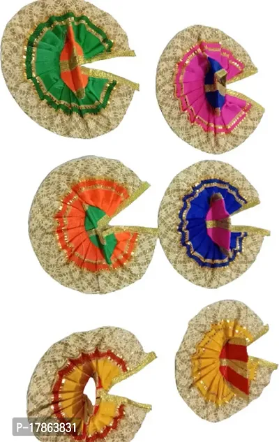 Ladoo Gopal Poshak | God Dress | Bhagwaan Ki Poshaak | Dev Vastra - (Set Of 6) - For Size 0 (Small/Medium Size) Laddu Gopal Idols (0)-thumb2